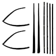 1972 GMC C15/C1500 Suburban - Driver and Passenger Side Beltline Molding, This Window Channel Kit Contains The Chrome Style s And The Glass Run Channels For Both Driver And Passenger Doors