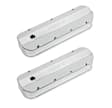 128-22QFT Fabricated Aluminum Valve Cover - Big Block Chevy - Silver Finish, Long Bolt w/ Breather Hole, Silver, 1965-2000 Chevy 396-454 Big Block