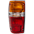 Driver Side Tail Light, with Bulb, Halogen, Amber, Clear and Red Lens, With Chrome Trim