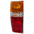 Driver Side Tail Light, with Bulb, Halogen, Amber, Clear and Red Lens, With Chrome Trim