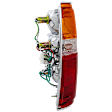 Driver Side Tail Light, with Bulb, Halogen, Amber, Clear and Red Lens, With Chrome Trim