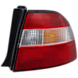 Passenger Side Tail Light, without Bulb, Halogen, Amber, Clear and Red Lens, Except Wagon