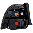 Passenger Side Tail Light, without Bulb, Halogen, Amber, Clear and Red Lens, Except Wagon