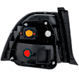 Passenger Side Tail Light, without Bulb, Halogen, Amber, Clear and Red Lens, Except Wagon