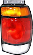 Passenger Side Tail Light, without Bulb, Halogen, Amber, Clear and Red Lens, CAPA CERTIFIED