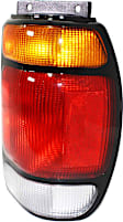 Passenger Side Tail Light, without Bulb, Halogen, Amber, Clear and Red Lens, CAPA CERTIFIED