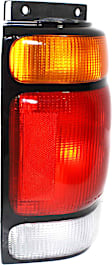 Passenger Side Tail Light, without Bulb, Halogen, Amber, Clear and Red Lens, CAPA CERTIFIED