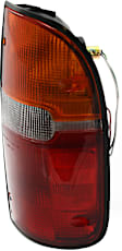 Passenger Side Tail Light, with Bulb, Halogen, Amber, Clear and Red Lens, CAPA CERTIFIED