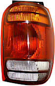 Passenger Side Tail Light, without Bulb, Halogen, Amber, Clear and Red Lens, CAPA CERTIFIED