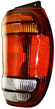Passenger Side Tail Light, without Bulb, Halogen, Amber, Clear and Red Lens, CAPA CERTIFIED