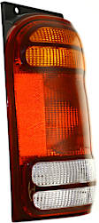 Passenger Side Tail Light, without Bulb, Halogen, Amber, Clear and Red Lens, CAPA CERTIFIED