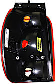 Passenger Side Tail Light, without Bulb, Halogen, Amber, Clear and Red Lens, CAPA CERTIFIED