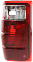 Driver Side Tail Light, without Bulb, Halogen, Clear and Red Lens, CAPA CERTIFIED