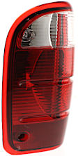 Driver Side Tail Light, without Bulb, Halogen, Clear and Red Lens, CAPA CERTIFIED