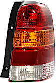 Passenger Side Tail Light, without Bulb, Halogen, Amber, Clear and Red Lens, CAPA CERTIFIED