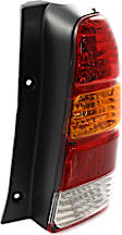 Passenger Side Tail Light, without Bulb, Halogen, Amber, Clear and Red Lens, CAPA CERTIFIED