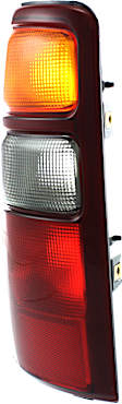 Driver Side Tail Light, without Bulb, Halogen, Amber, Clear and Red Lens, CAPA CERTIFIED
