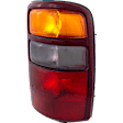 Passenger Side Tail Light, without Bulb, Halogen, Amber, Clear and Red Lens, CAPA CERTIFIED