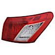Passenger Side, Outer Tail Light, without Bulb, Halogen, Clear and Red Lens, Base Model, CAPA CERTIFIED