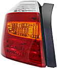 Driver Side Tail Light, without Bulb, Halogen, Amber, Clear and Red Lens, Base/Limited/SE Models, CAPA CERTIFIED