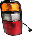 Passenger Side Tail Light, with Bulb, Halogen, Amber, Clear and Red Lens, CAPA CERTIFIED