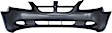 Front Primed Bumper Cover, With Emblem Provision, Without Fog Light Holes