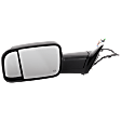 Driver Side Towing Mirror, Power Adjust, Heated, Power Folding, Textured Black, In-housing Signal Light, With Memory, With Puddle Light, No Auto-Dim, No Blind Spot Feature