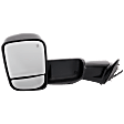 Driver Side Towing Mirror, Power Adjust, Heated, Power Folding, Textured Black, In-housing Signal Light, With Memory, With Puddle Light, No Auto-Dim, No Blind Spot Feature