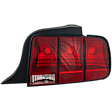 Passenger Side Tail Light, without Bulb, Halogen, Clear and Red Lens
