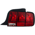 Passenger Side Tail Light, without Bulb, Halogen, Clear and Red Lens