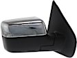 Passenger Side Mirror, Power Adjust, Heated, Manual Folding, Chrome, In-housing Signal Light, Without Memory Recall, No Puddle Light, No Auto-Dimming, No Blind Spot Feature
