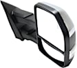 Passenger Side Towing Mirror, Power Adjust, Heated, Power Folding, Chrome, In-housing Signal Light, With Memory, With Puddle Light, No Auto-Dim, With Blind Spot Detection in Glass