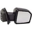 Passenger Side Mirror, Power Adjust, Heated, Manual Folding, Textured Black, In-housing Signal Light, No Memory, With Puddle Light, No Auto-Dimming, With Blind Spot Detection in Glass, Raptor Model