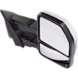 Passenger Side Towing Mirror, Power Adjust, Heated, Power Folding, Chrome, In-housing Signal Light, With Memory, With Puddle Light, No Auto-Dim, With Blind Spot Detection in Glass