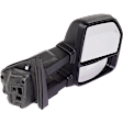 Passenger Side Towing Mirror, Power Adjust, Heated, Power Folding, Textured Black, In-housing Signal Light, With Memory, With Puddle Light, No Auto-Dim, With Blind Spot Detection in Glass
