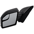Driver Side Towing Mirror, Power Adjust, Heated, Manual Folding, Textured Black, In-housing Signal Light, No Memory, With Puddle Light, No Auto-Dim, With Blind Spot Glass