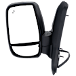Driver Side Mirror, Power Adjust, Heated, Power Folding, Textured Black, Standard Passenger Van