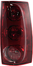 Passenger Side Tail Light, with Bulb, Halogen, Red Lens, SLE/SLT Models, CAPA CERTIFIED