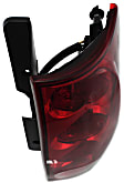 Passenger Side Tail Light, with Bulb, Halogen, Red Lens, SLE/SLT Models, CAPA CERTIFIED