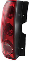 Driver Side Tail Light, with Bulb, Halogen, Red Lens, SLE/SLT Models, CAPA CERTIFIED