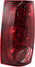 Driver Side Tail Light, with Bulb, Halogen, Red Lens, SLE/SLT Models, CAPA CERTIFIED