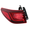 Driver Side, Outer Halogen Tail Light, With bulb(s), Red Lens