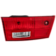 Driver Side, Inner Tail Light, with Bulb, Halogen, Clear and Red Lens, Hybrid Model, CAPA CERTIFIED