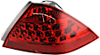 Passenger Side, Outer Tail Light, without Bulb, Halogen, Red Lens, Sedan, CAPA CERTIFIED