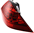 Passenger Side, Outer Tail Light, without Bulb, Halogen, Red Lens, Sedan, CAPA CERTIFIED