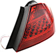 Passenger Side, Outer Tail Light, without Bulb, Halogen, Red Lens, Sedan, CAPA CERTIFIED