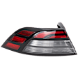 Driver Side, Outer LED Tail Light, With bulb(s), Clear & Red Lens, Sedan