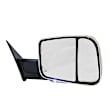 Passenger Side Towing Mirror, Upper - Power Adjust, Lower - Manual Adjust, Heated Upper Glass; Non-Heated Lower Glass, Power Folding, Chrome, In-housing Signal Light, With Memory, With Puddle Light