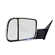 Driver Side Towing Mirror, Upper - Power Adjust, Lower - Manual Adjust, Heated Upper Glass; Non-Heated Lower Glass, Power Folding, Textured Black, In-housing Signal Light, With Memory