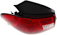 Driver Side Tail Light, Without bulb(s), Halogen, Clear and Red Lens